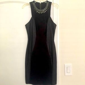 Guess Bodycon Dress Sz 0/2 Black Faux Leather